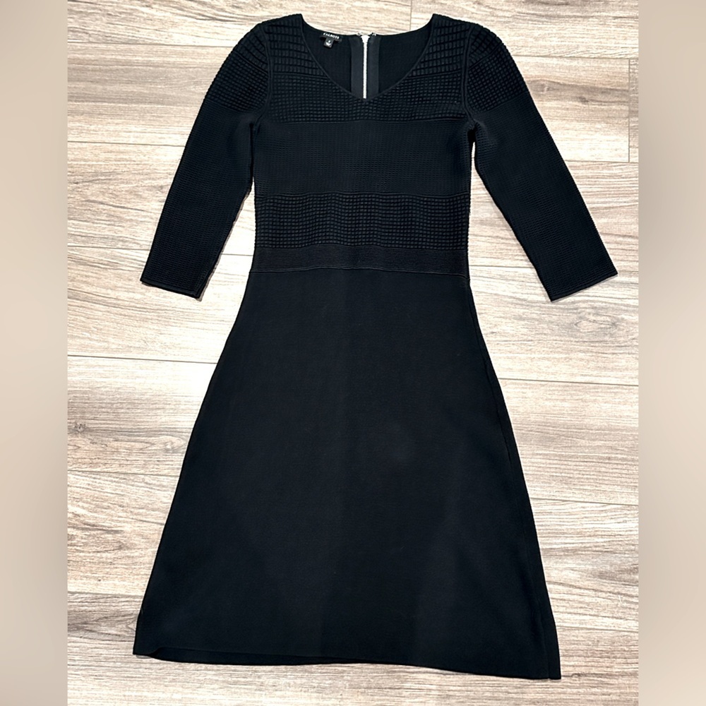 Talbots Black Mixed Media Textured Sweater Dress Size Small - Picture 7 of 7